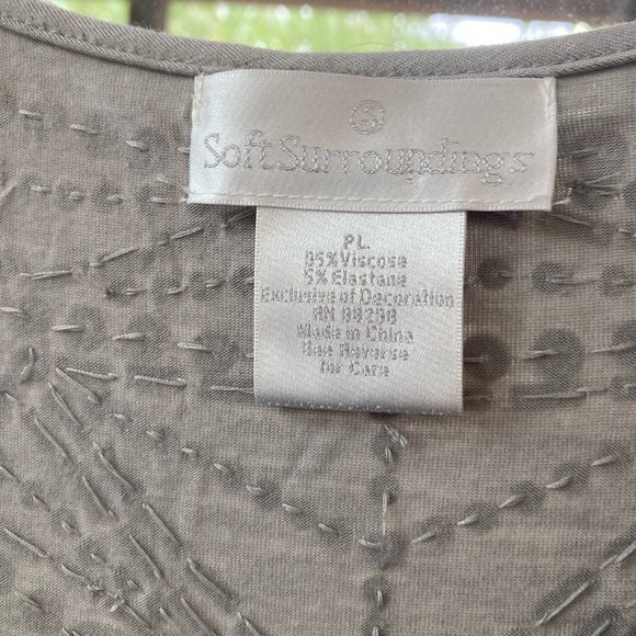 Soft surrounding silver gray sequined tunic top or dress. Petite large PL - Picture 6 of 11